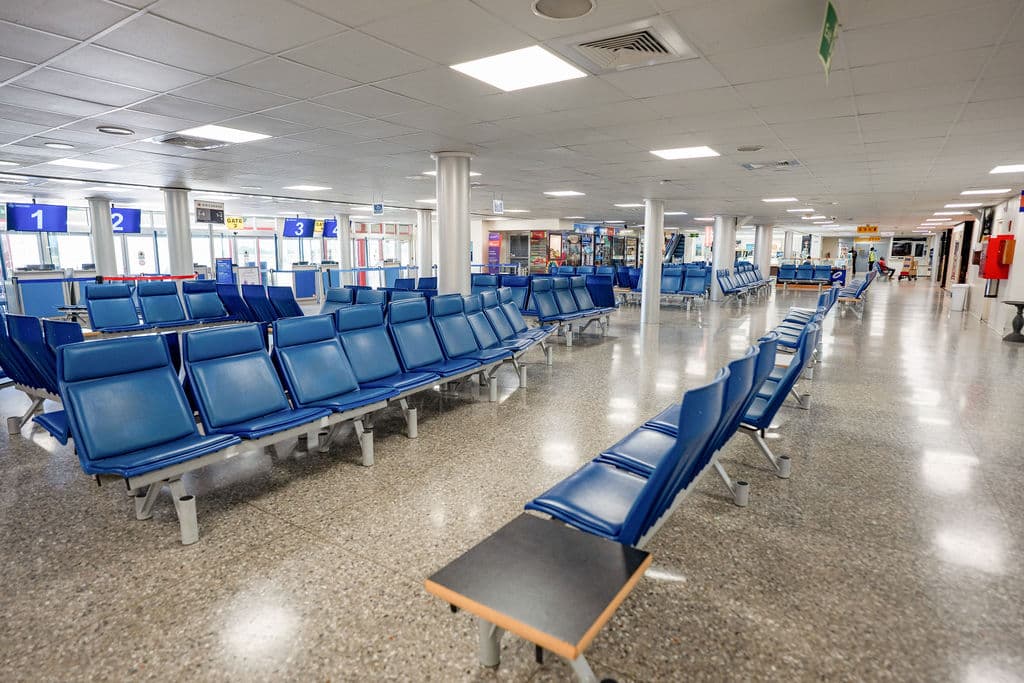Departure lounge seating at MBIA
